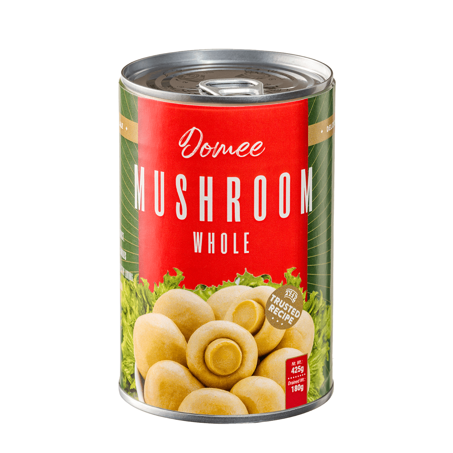 Domee canned whole mushrooms, 425 gram pack