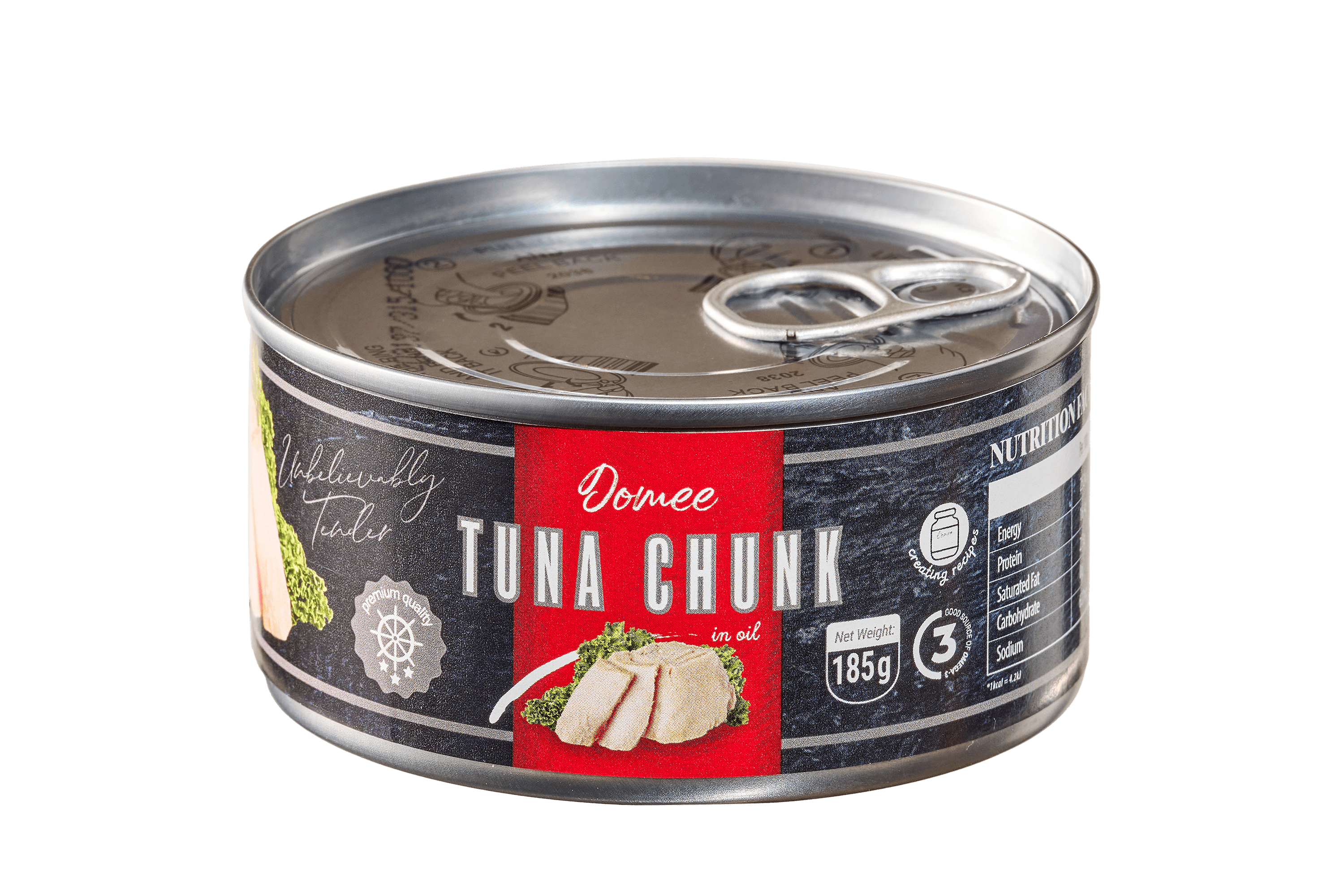 Domee tuna chunks in oil, 185 gram can